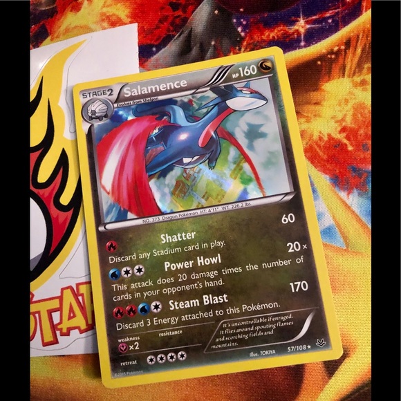 Pokemon XY Roaring Skies Salamence card - Picture 1 of 2